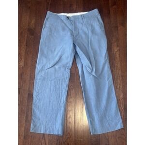 Linea Naturale Luxe Pants Size 34x28 Blue 100% Linen Preppy Dress